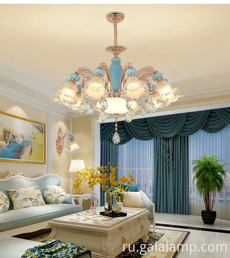 Элегантная французская керамическая люстра для атмосферы для столовой